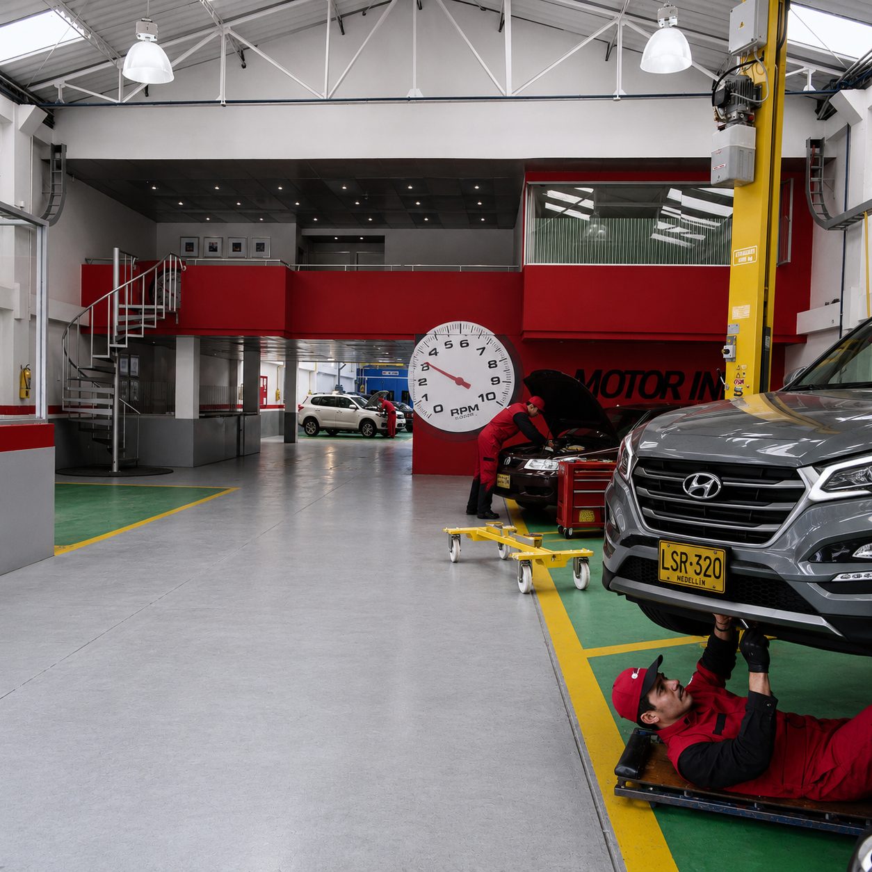 Recepción y planta principal de Motor Inc.